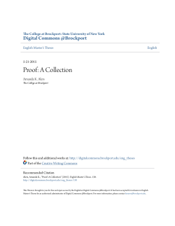 Proof: A Collection - Digital Commons @Brockport
