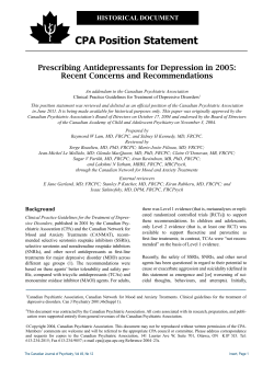Prescribing Antidepressants for Depression in 2005: Recent