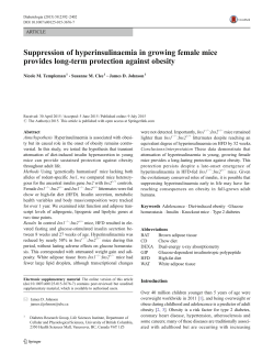Suppression of hyperinsulinaemia in growing female mice provides