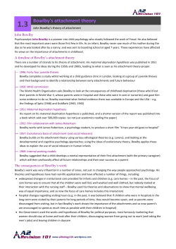 Bowlby`s theory of attachment File