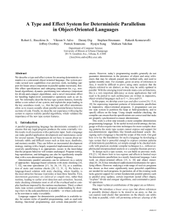 A Type and Effect System for Deterministic Parallelism in Object