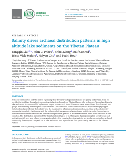 Salinity drives archaeal distribution patterns in high altitude lake