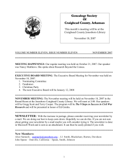 November 2007 - Genealogy Society of Craighead County Arkansas
