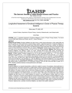 Longitudinal Assessment of Emotional Intelligence in Doctor of