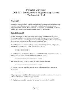 Princeton University COS 217: Introduction to