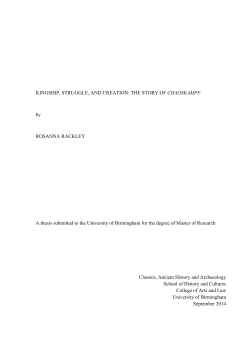 Kingship, struggle, and creation: the story of Chaoskampf