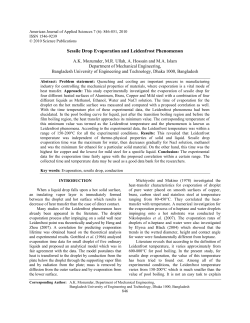Sessile Drop Evaporation and Leidenfrost Phenomenon