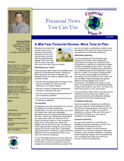 A Mid-Year Financial Review: More Time to Plan