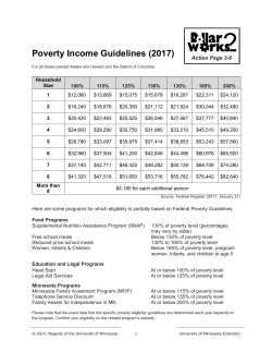 Poverty Income Guidelines - University of Minnesota Extension