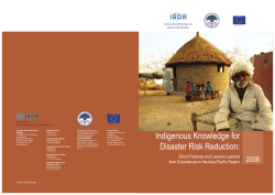 Indigenous Knowledge for Disaster Risk Reduction