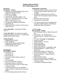 Supply List - Trinity Lutheran Church