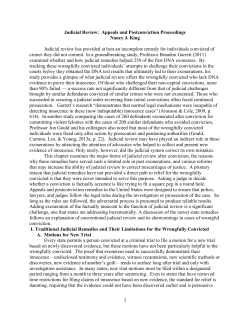 Judicial Review: Appeals and Postconviction Proceedings &ndash;