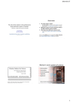 Inscribed and circumscribed by citations &ndash; Indicators, impact and