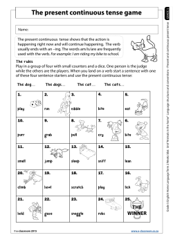 The present continuous tense game - E