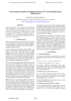 Polynomial Residue Number Ssystem GF Multiplier