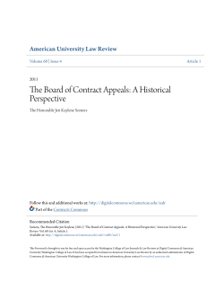 The Board of Contract Appeals - Digital Commons @ American