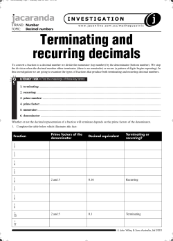 Terminating and recurring decimals
