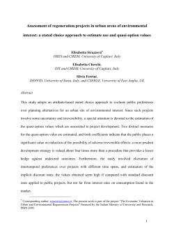 Assessment of regeneration projects in urban areas of