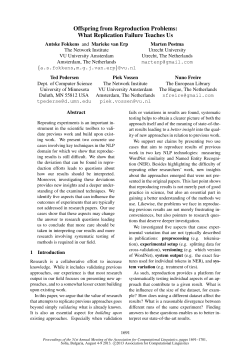 Offspring from Reproduction Problems
