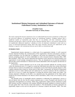 Institutional Mission Statements and Attitudinal Outcomes of