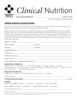 Open Ended Questions - Connecticut Children`s Medical Center