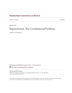 Impeachment: The Constitutional Problems