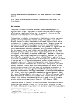1 School socio-economic composition and pupil grouping in the
