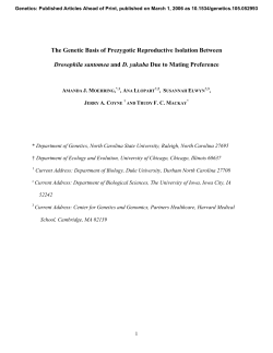 The Genetic Basis of Prezygotic Reproductive Isolation