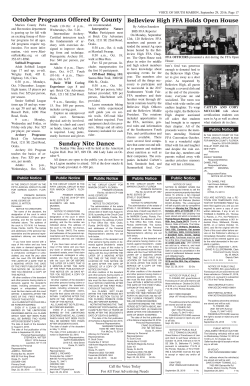 October Programs Offered By County Sunday Nite Dance Belleview