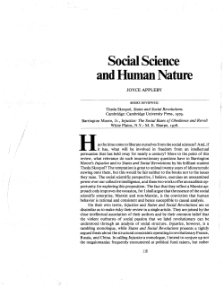 Joyce Appleby / Social Science and Human Nature
