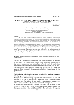 86 IMPORTANCE OF SOIL LIVING ORGANISMS IN SUSTAINABLE
