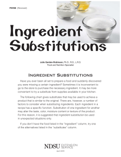 FN-198 Ingredient Substitutions