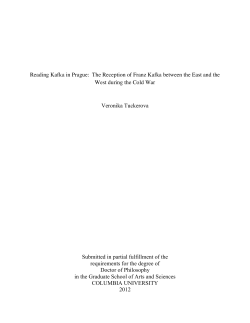 Reading Kafka in Prague: The Reception of Franz Kafka between