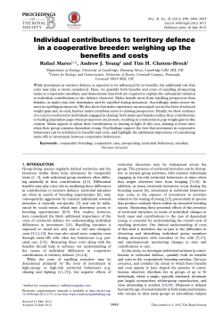Individual contributions to territory defence in a cooperative breeder