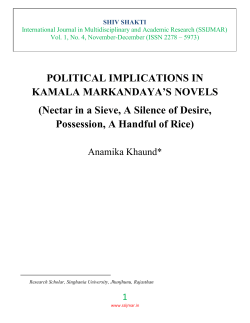 POLITICAL IMPLICATIONS IN KAMALA MARKANDAYA`S