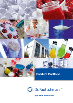 Product Portfolio - Dr. Paul Lohmann