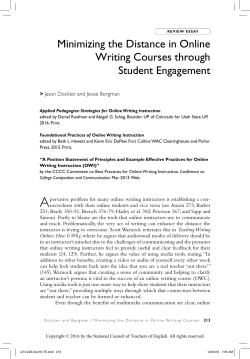 Minimizing the Distance in Online Writing Courses through