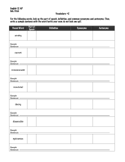 Microsoft Word - Vocab List 2