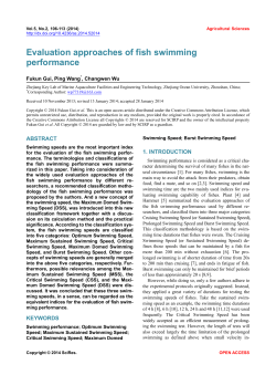Evaluation approaches of fish swimming performance