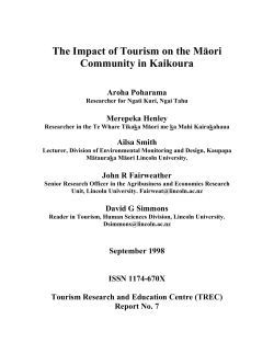 The Impact of Tourism on the Māori Community in Kaikoura
