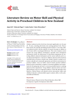 Literature Review on Motor Skill and Physical Activity in Preschool
