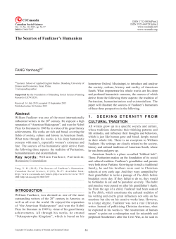 The Sources of Faulkner`s Humanism