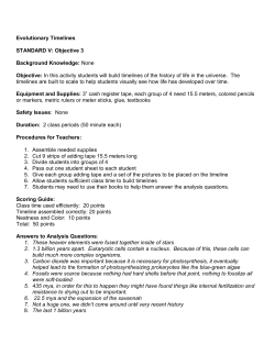 Evolutionary Timelines STANDARD V: Objective 3 Background
