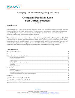 Complaint Feedback Loop Best Current Practices