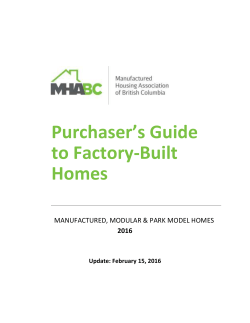 Purchaser`s Guide to Factory-Built Homes