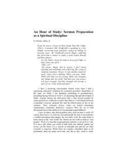 Sermon Preparation as a Spiritual Practice