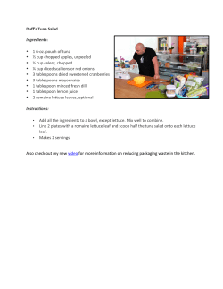 Duff`s Tuna Salad Ingredients: &bull; 1 6