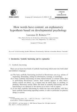 How words have content: an explanatory hypothesis based on