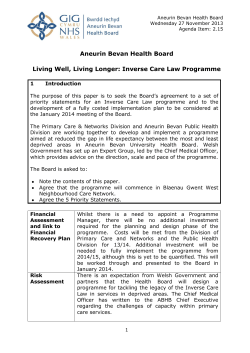 Aneurin Bevan Health Board Living Well, Living Longer: Inverse