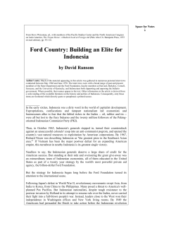 Ford Country: Building an Elite for Indonesia